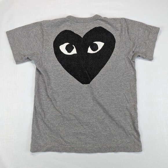 Comme Des Garcons Kids Size 6 Gray Play T Shirt Short Sleeve Crew Neck Unisex - Picture 2 of 7